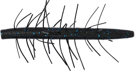 YAMAMOTO 4" FUZZY SENKO - BLACK W/LG BLUE FLK