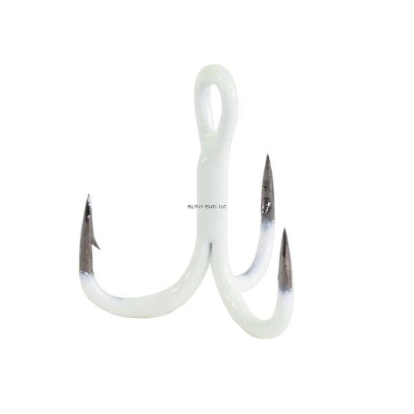Clam 17509 Gaff Vinyl Treble, Size 14, Glow White, 6 pack