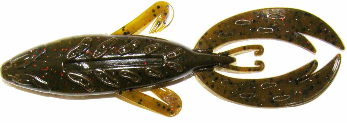BIG BITE BAITS 4" ROJAS FIGHTING FROG / GREEN PUMPKIN/WATERMELON RED FLAKE LAM (7 PACK)