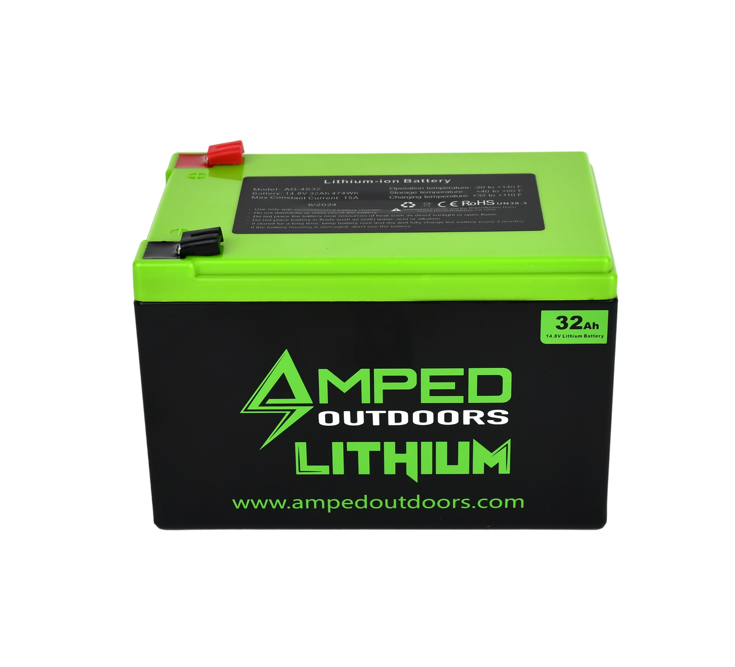 Amped 32Ah Lithium Battery (14.8V NMC) with Charger