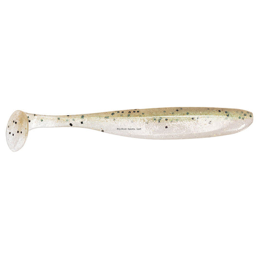 KKeitech ES4482 Easy Shiner, Ghost Rainbow Trout, 4", Shad Shaped Paddletail Swimbait, 7Pk, Blister Pack, Squid Scent Infused