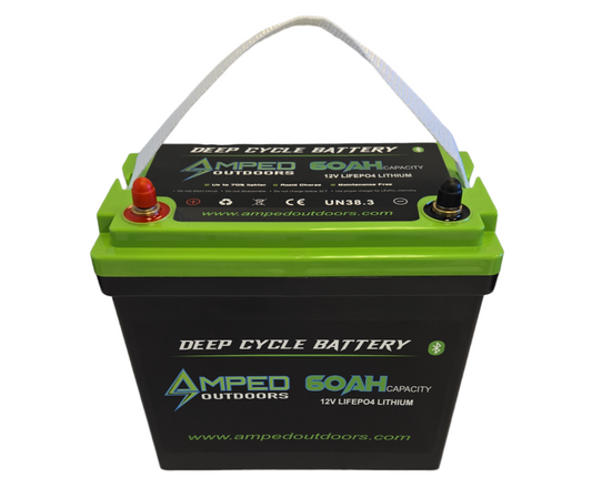 Amped 60Ah Lithium (LiFePO4) 12.8V Battery- Bluetooth - IP67 Waterproof - Kayak Edition