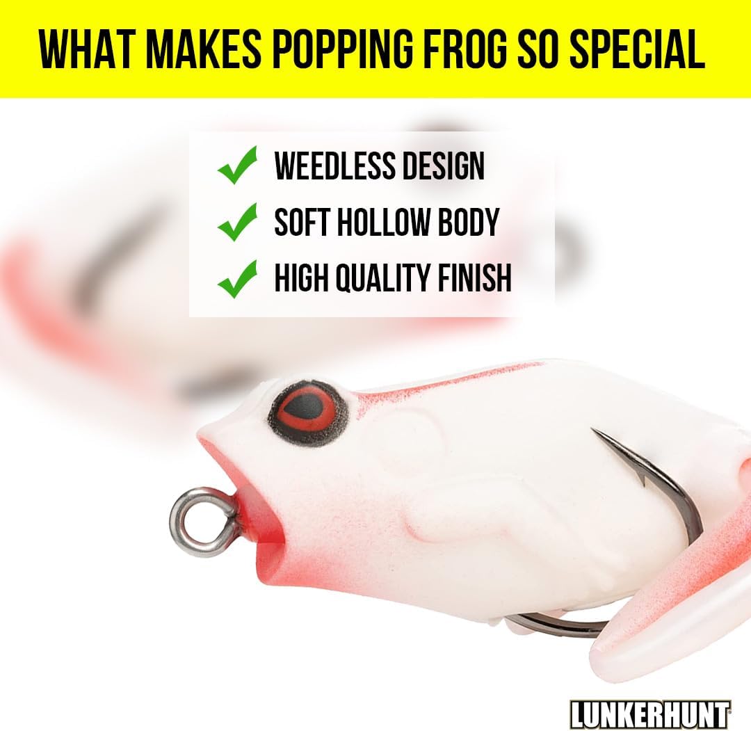 Lunkerhunt POP05 Popping Frog, Wounded, 1/2 oz