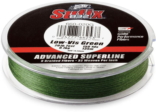 Sufix 660-080G 832 Advanced Superline Braid 80lb 150yd Lo-Vis Green