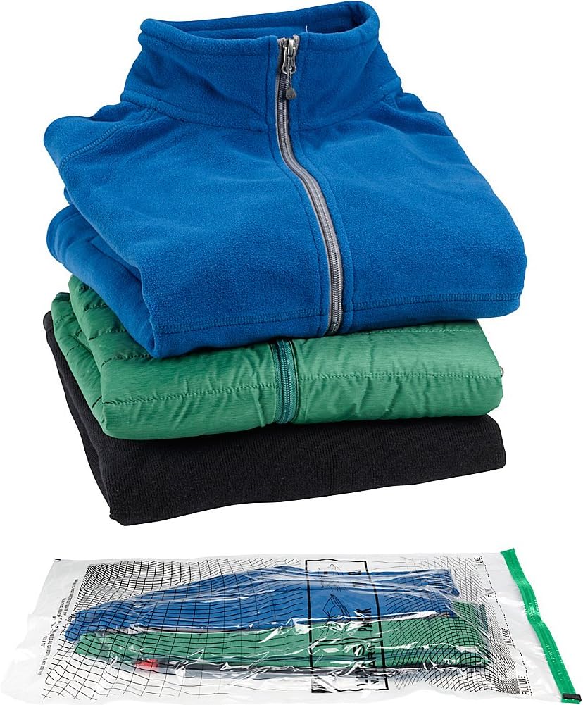 Lewis N. Clark Reusable Space Saver Compression Bags for Storage, Travel, Camping, Laundry, Pillows, Blankets + More, 3 pack (1 Med, 1 Lrg, 1 XL), Clear