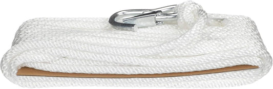 Attwood 11723-7 Solid Braid Multifilament Polypropylene Anchor Line with Spring Hook 3/8-Inch x 50-Feet, White