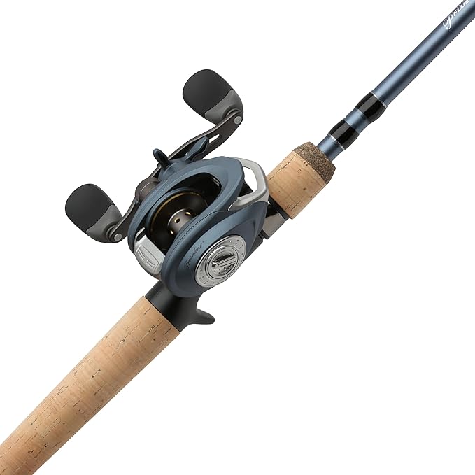 Pflueger 7' President Baitcast Low Profile Reel and Fishing Rod Combo, Medium Heavy Power, 1-Piece 24T Carbon Rod, Aluminum Spool