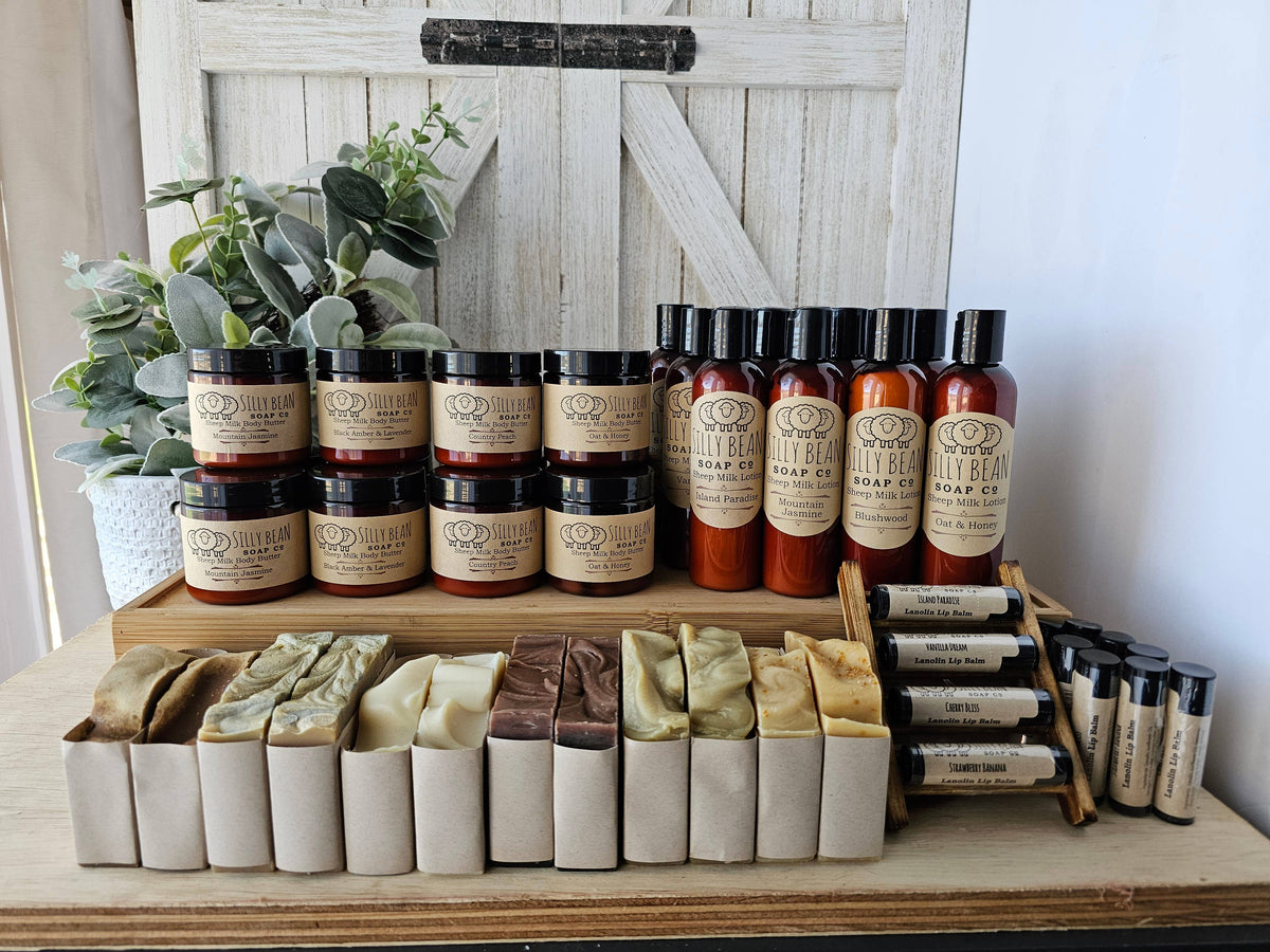 Skincare starter bundle: Soap, Lotion, Body Butter, Lip Balm