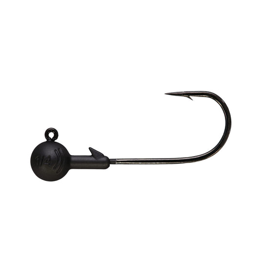 NORTHLAND TUNGSTEN ROUND BALL WIDE GAP JIG - 2/CARD - 1/4OZ - 2/0HK - MATTE BLACK