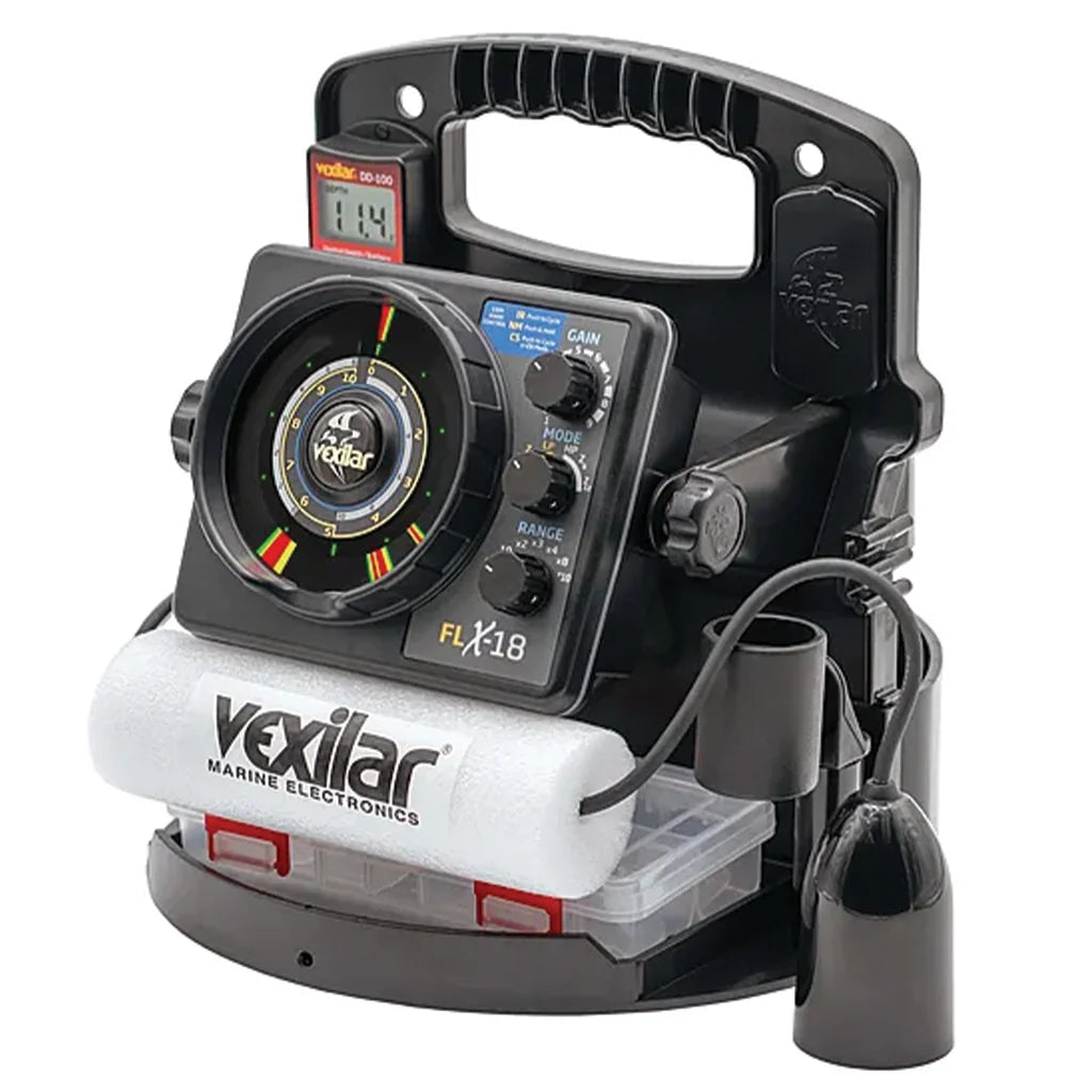 Vexilar FLX-18 Pro Pack II Ice Fishing System with 12° Ice-Ducer & DD-100