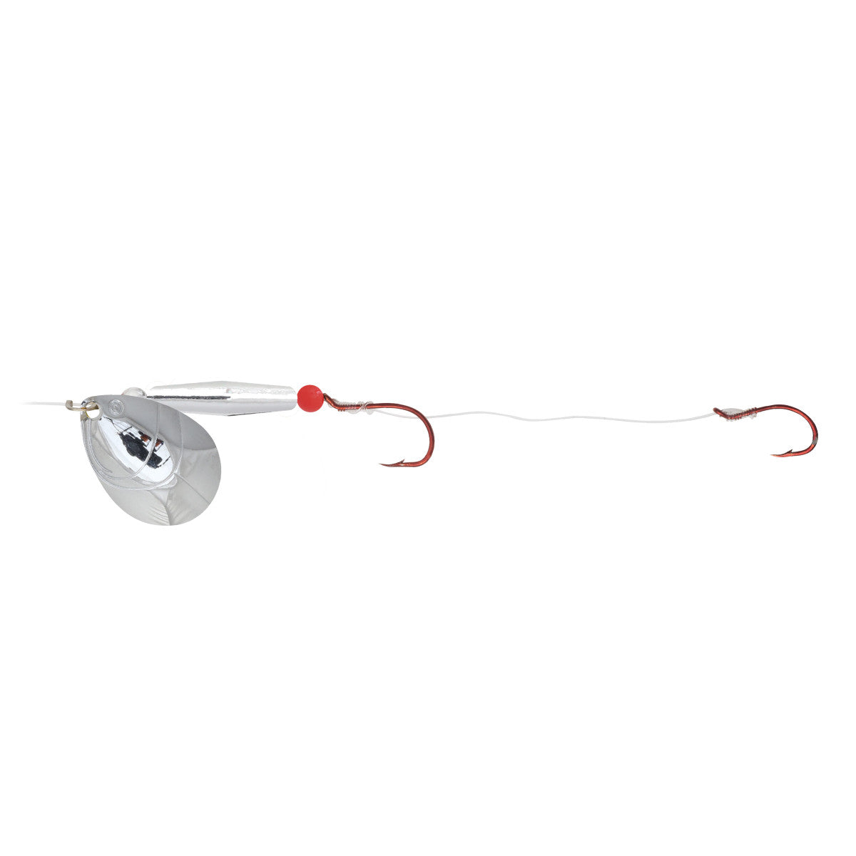 NORTHLAND GRAVEL GRINDER FLOAT'N RIGS - 1/CARD - 60" SNELL - #6 INDIANA - #1/#2 HOOKS - SILVER