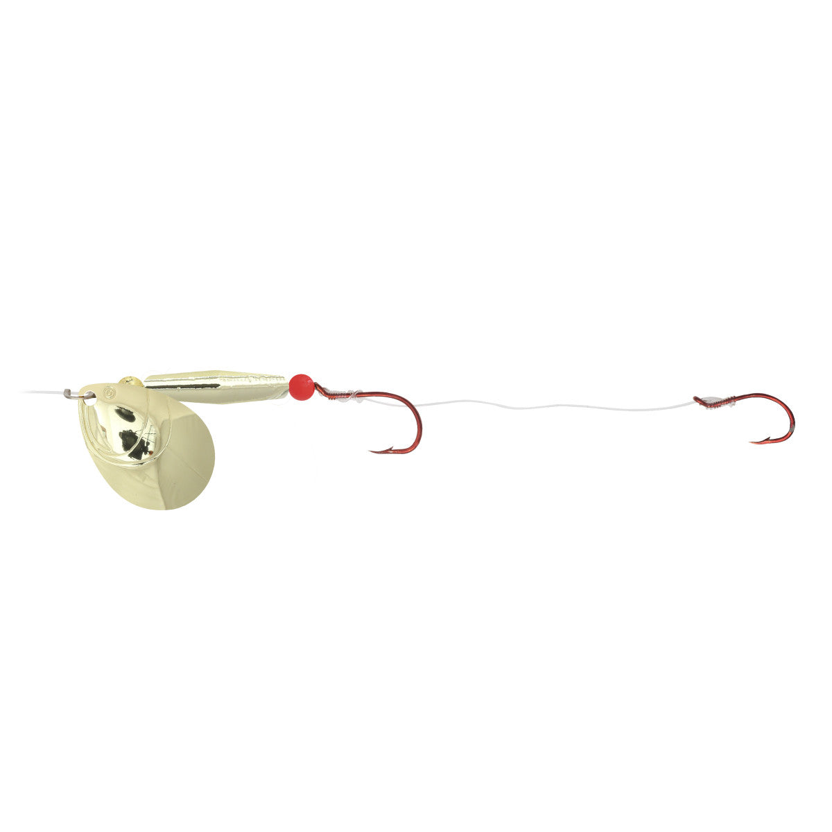 NORTHLAND GRAVEL GRINDER FLOAT'N RIGS - 1/CARD - 60" SNELL - #4 INDIANA - #2/#4 HOOKS - GOLD