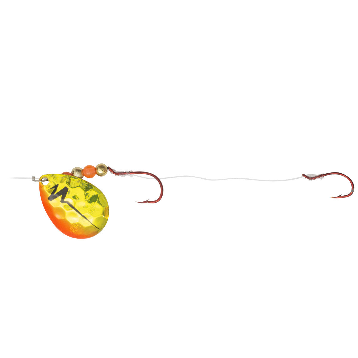 NORTHLAND GRAVEL GRINDER HARNESS - 1/CARD - 60" SNELL - #6 COLORADO - #1/#2 HOOKS - ORANGE RACECAR