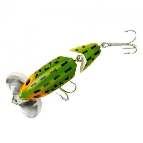 Arbogast 2.5'' Jtd Jitterbug 3/8 Oz-Frog/White Belly