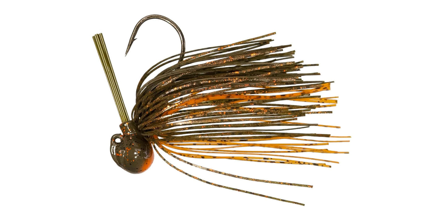 Big Bite Baits L.S. FOOTBALL JIG - 1/2 OZ - GREEN PUMPKIN ORANGE (1PK)
