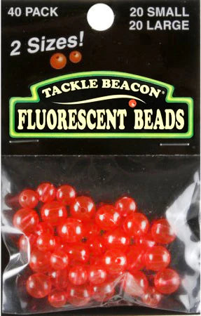 ROD N BOBBS FLUORESCENT BEADS 40 PACK 20 LARGE 20 SMALL