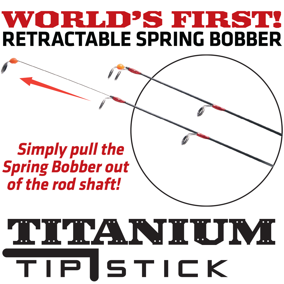 Beaver Dam Titanium Tip Stick Ice Rod - 26" Medium