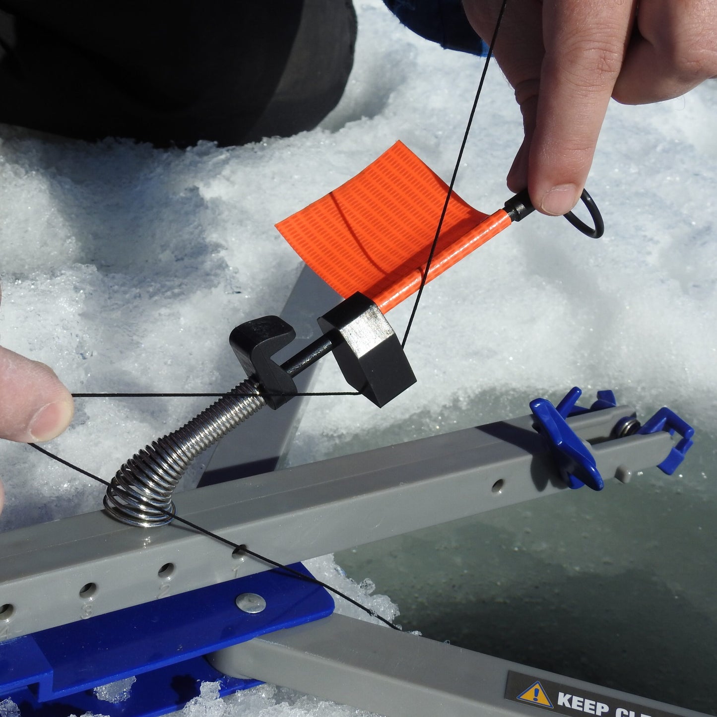 jaw jacker ice fishing rod holder JawJacker Flag Attachment