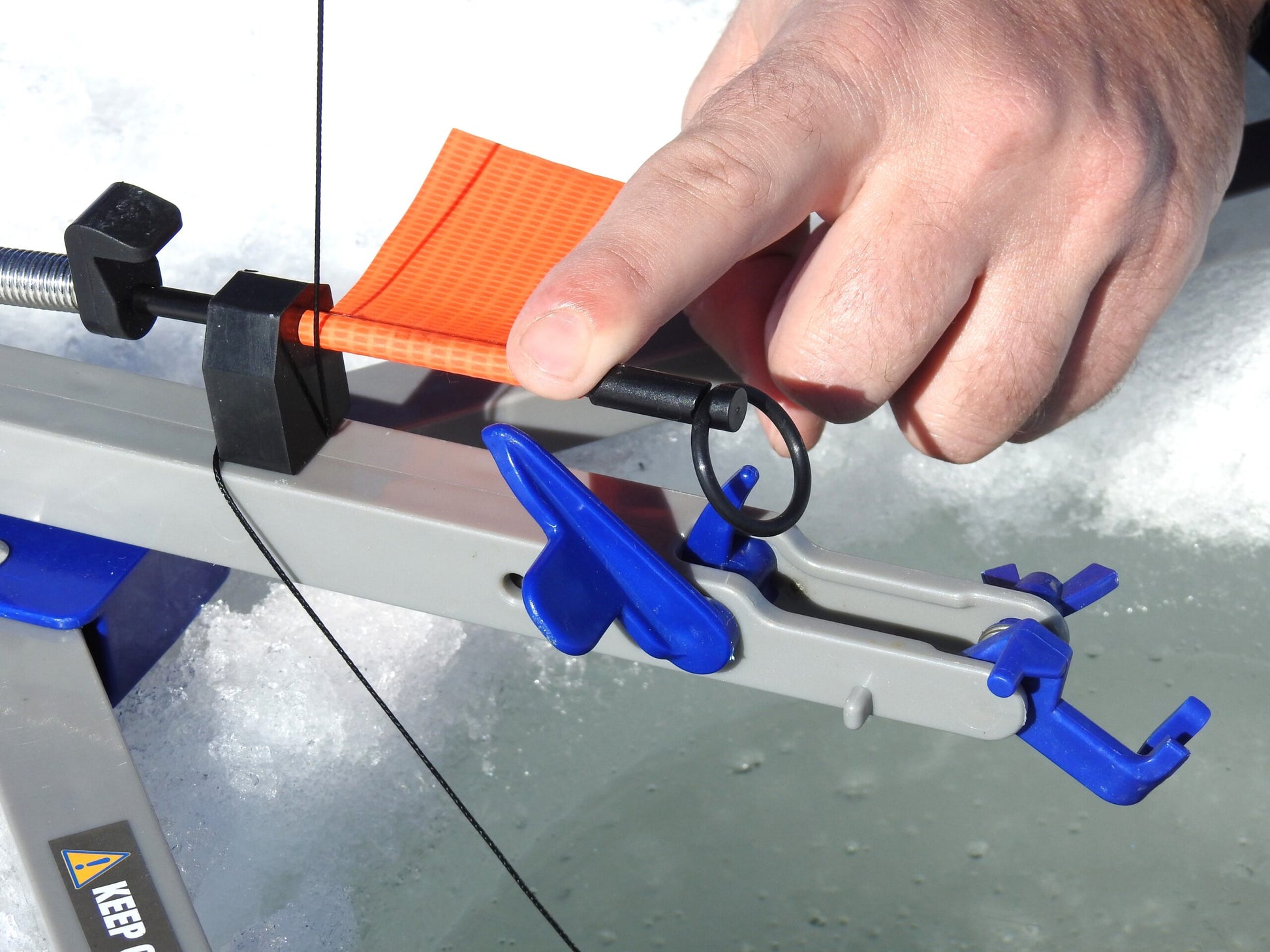 jaw jacker ice fishing rod holder JawJacker Flag Attachment