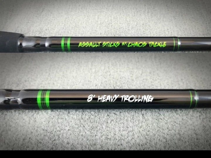 Chaos Tackle Assault Stick 8' Trolling/Live Bait Rod – Heavy 2–6 oz