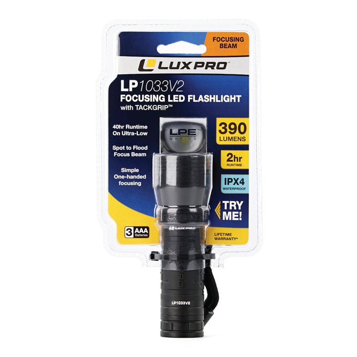LUXPRO LP1033V2 Focus 390 Lumen LED Handheld Flashlight