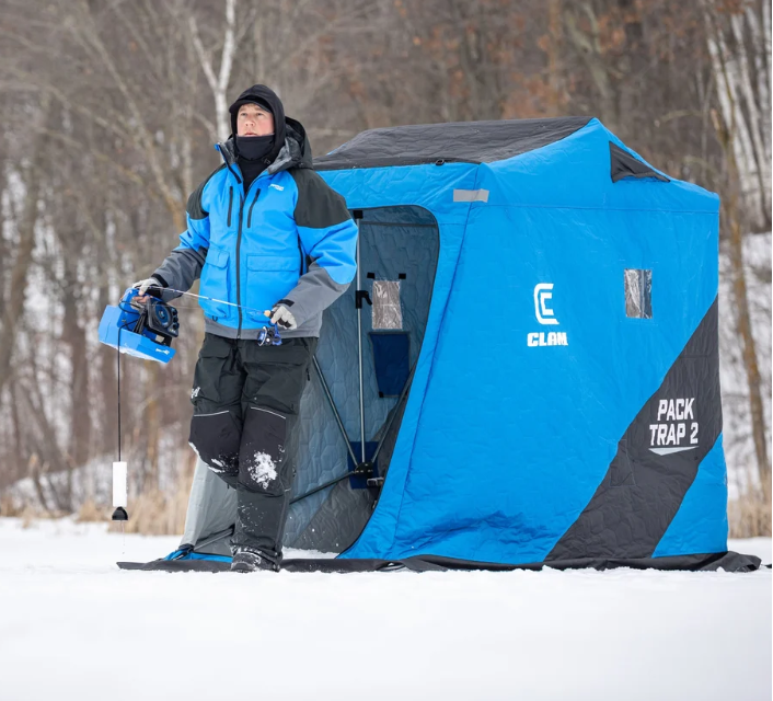 Clam Pack Trap 2 Insulated Flip-Over Ice Fishing Shelter – 2 Person