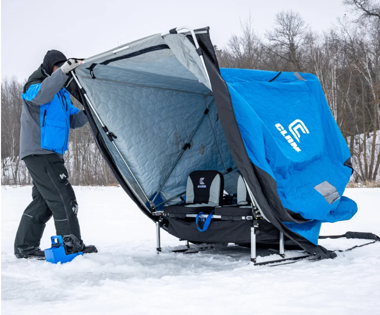 Clam Pack Trap 2 Insulated Flip-Over Ice Fishing Shelter – 2 Person