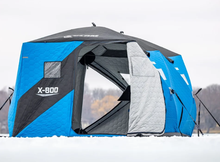 Clam X-800 Thermal Insulated 6-Sided Double Hub Ice Fishing Shelter