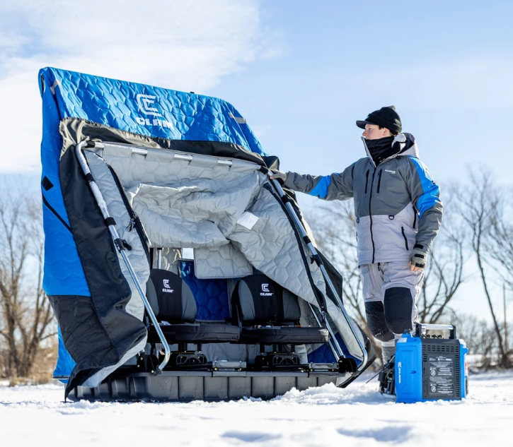 Clam Nanook Thermal Insulated Flip-Over Ice Fishing Shelter – 2 Person