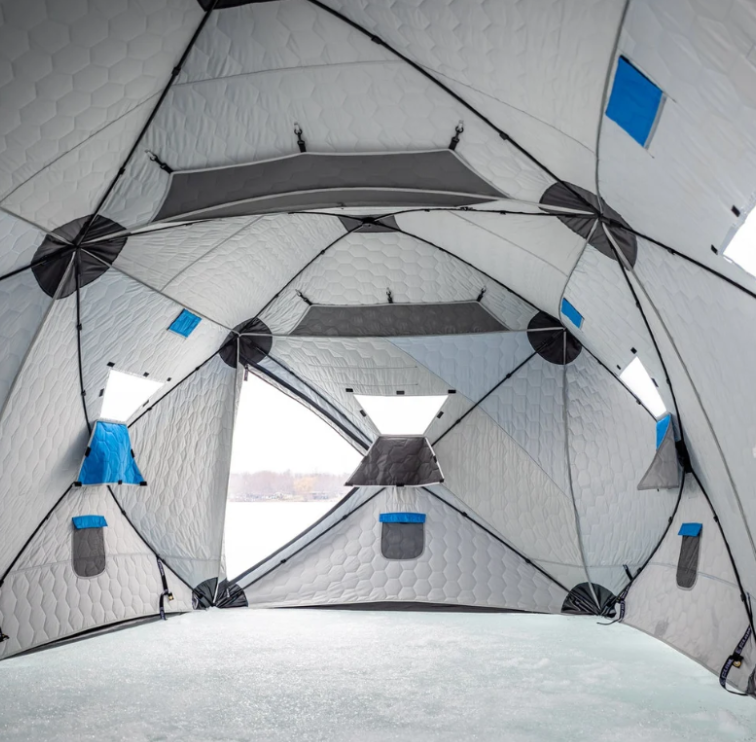 Clam X-800 Thermal Insulated 6-Sided Double Hub Ice Fishing Shelter