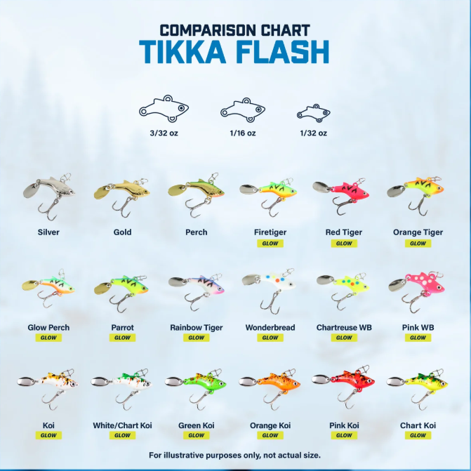 Clam Tikka Flash Ice Fishing Lure Kit – 3 Pack
