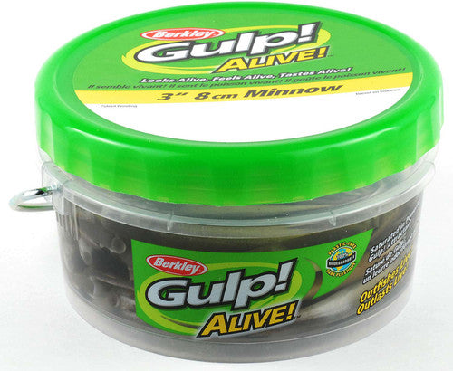 Berkley Gulp Alive GAPMI3 3'' Minnow Emerald Shiner 11.2 oz