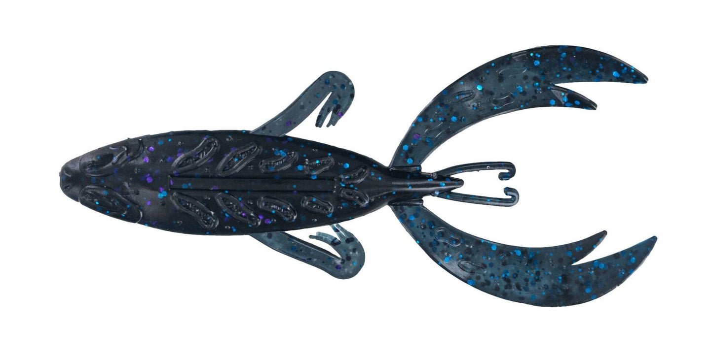 BIG BITE BAITS 4" ROJAS FIGHTING FROG / BLACK BLUE FLAKE/SAPPHIRE LAM (7 PACK)