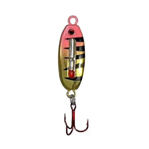FISH DADDY FD00420 SPOON CP10 1/4OZ MIC BLINK LED GL/RED - GOLD RED GLOW PERCH | 1/4OZ 1PK