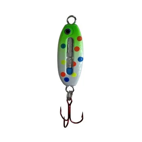 FISH DADDY FD00421 SPOON CP10 1/4OZ MIC BLINK LED WGLG - WHITE GLOW PINK PERH | 1/4OZ 1PK
