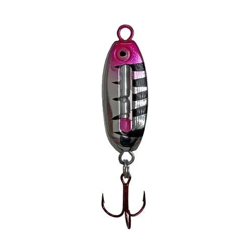FISH DADDY FD00432 SPOON CP6 1/4OZ MICRO LED SLVR/PRCH - SILVER PINK PERCH | 1/4OZ