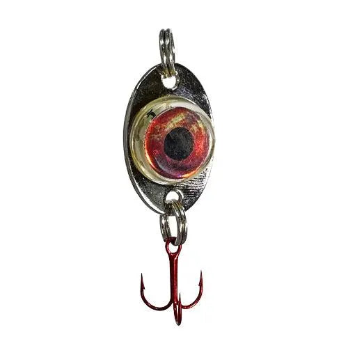 FISH DADDY FD01147 SPOON CP6 1/8OZ DIRTY BOMB SILVER/RED - SILVR SPOON RED LED | 1/8OZ 1PK