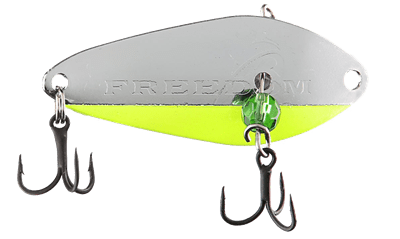 Freedom Minnow Spoon 1/4 oz Silver Chartreuse