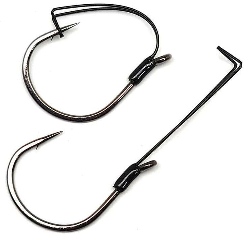 GAMAKATSU 230908 FINESSE WIDE GAP HOOK, WEEDLESS, NS BLACK - SIZE 4