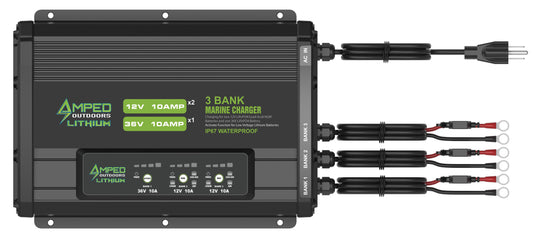 Amped Outdoors 3 Bank 12V/36V On-Board Battery Charger