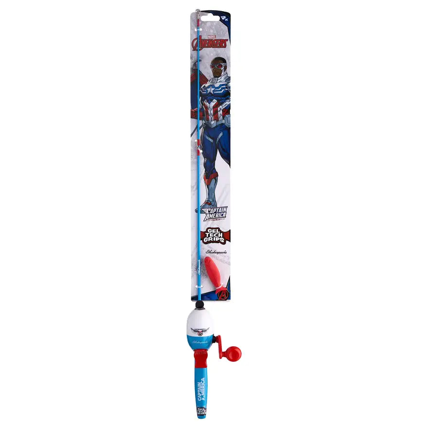 Shakespeare Marvel Captain America Beginner Kit, Rod & Reel Combo CAPTAMKIT-B