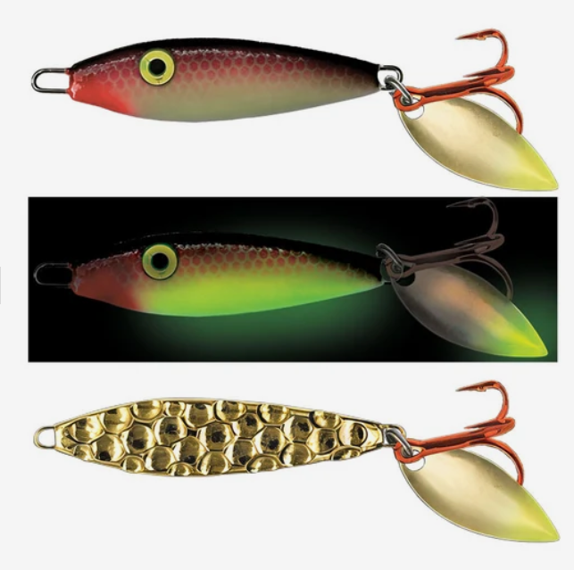 Acme Two-Face Glow Shiver Spoon – Ice Fishing Lure