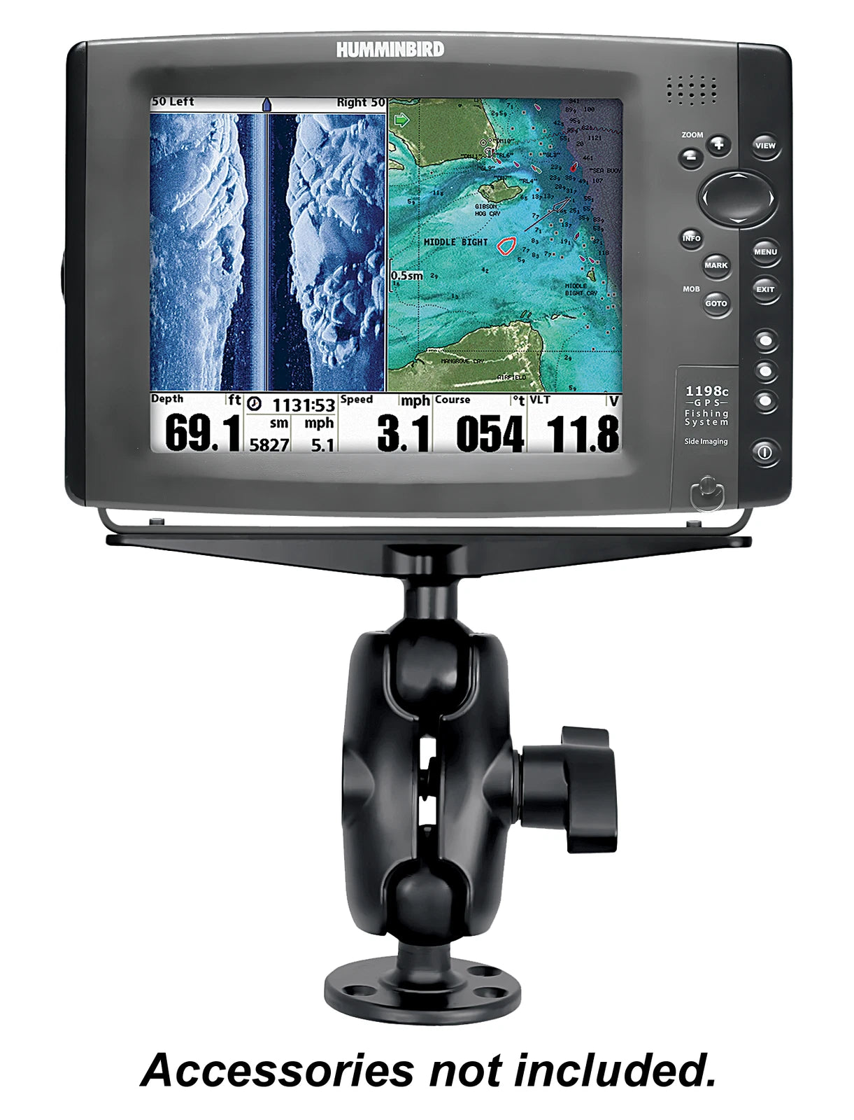 RAM Mounts RAM-D-111-C RAM Flat Surface Marine Electronic Heavy-Duty Universal