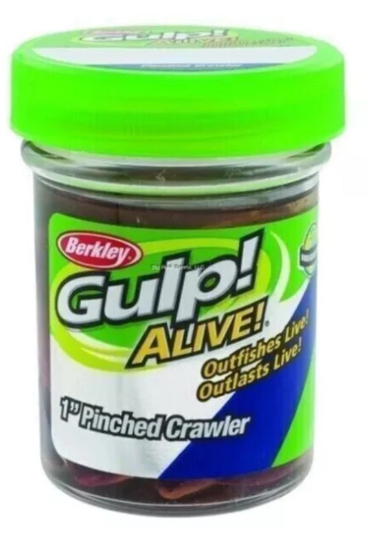 Berkley GAJPC1-NC Gulp Alive Pinched Crawler, 1", 1.7 oz Nightcrawler