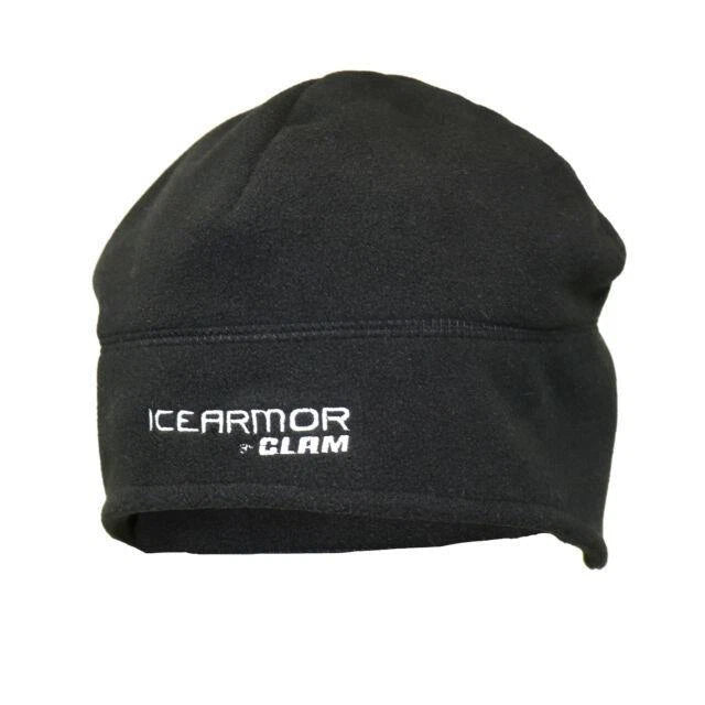CLAM Ice Armor 8981 Beanie Cap Windproof Weather Resistant Black Fleece