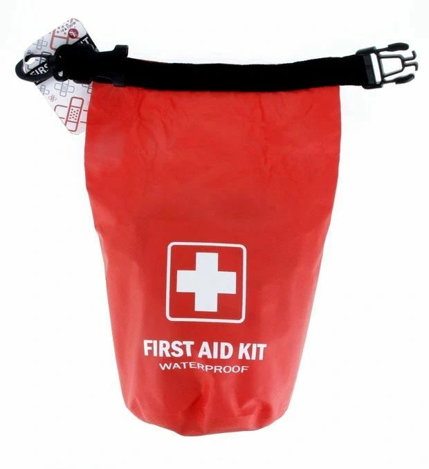100 Pc First Aid Kit in a Waterproof Red Dry Sack FA-100
