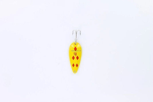 Eppinger Dardevle Spinnie Spoon 1-3/4" 1/4 Oz Yellow/Red Diamonds Brass Back 917