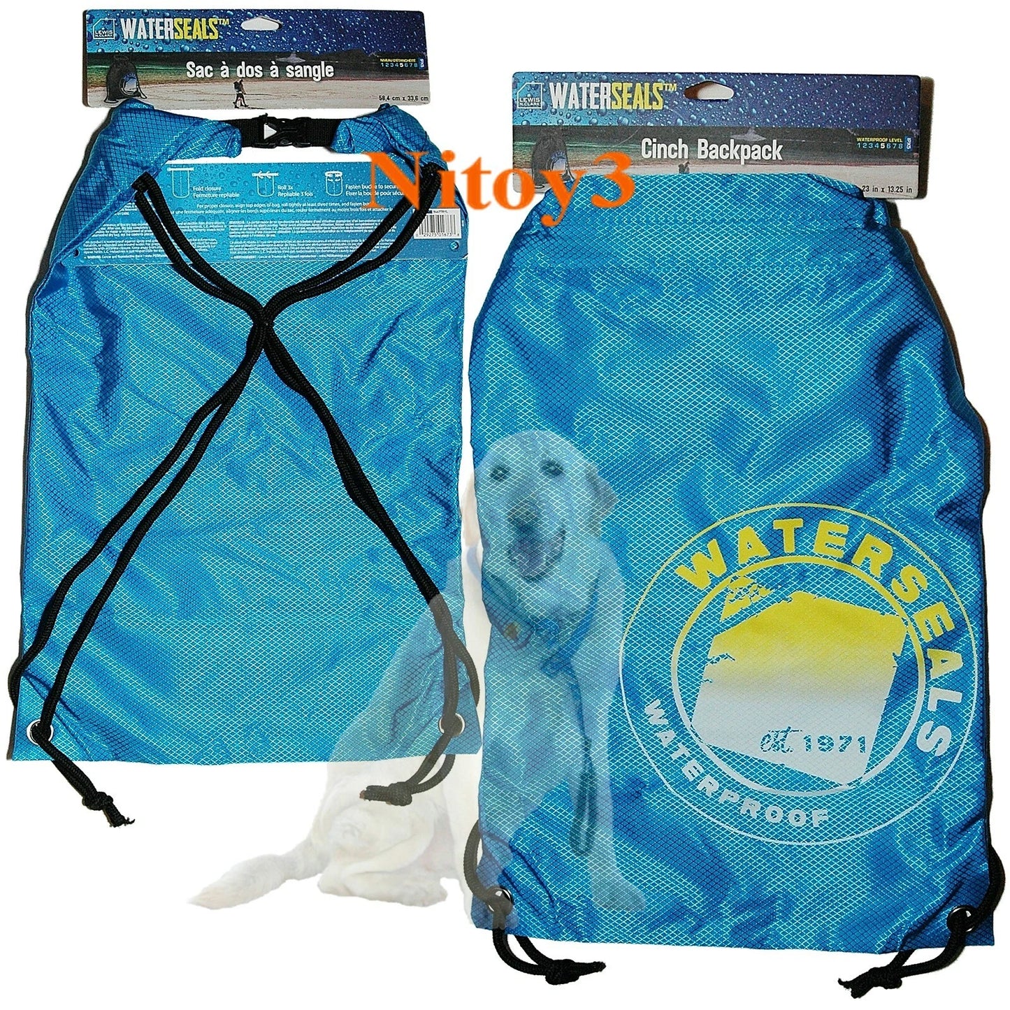 Lewis n Clark WaterSeals Cinch Waterproof Backpack-Roll Buckle Closure Unisex