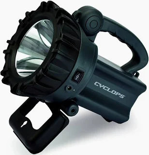 Cyclops Rechargeable Portable Handheld 10-Watt 850 Lumens Spotlight with AC/DC Charger/12V DC Car Plug Adapter