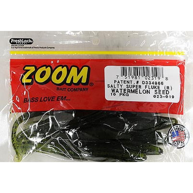 Zoom Super Fluke 5.25 inch Watermelon Seed 10 pack SKU 023-019